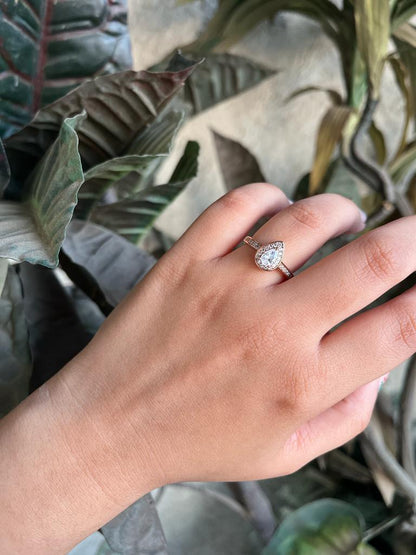 50 cent Pear Shaped Solitaire Ring - Attrangi