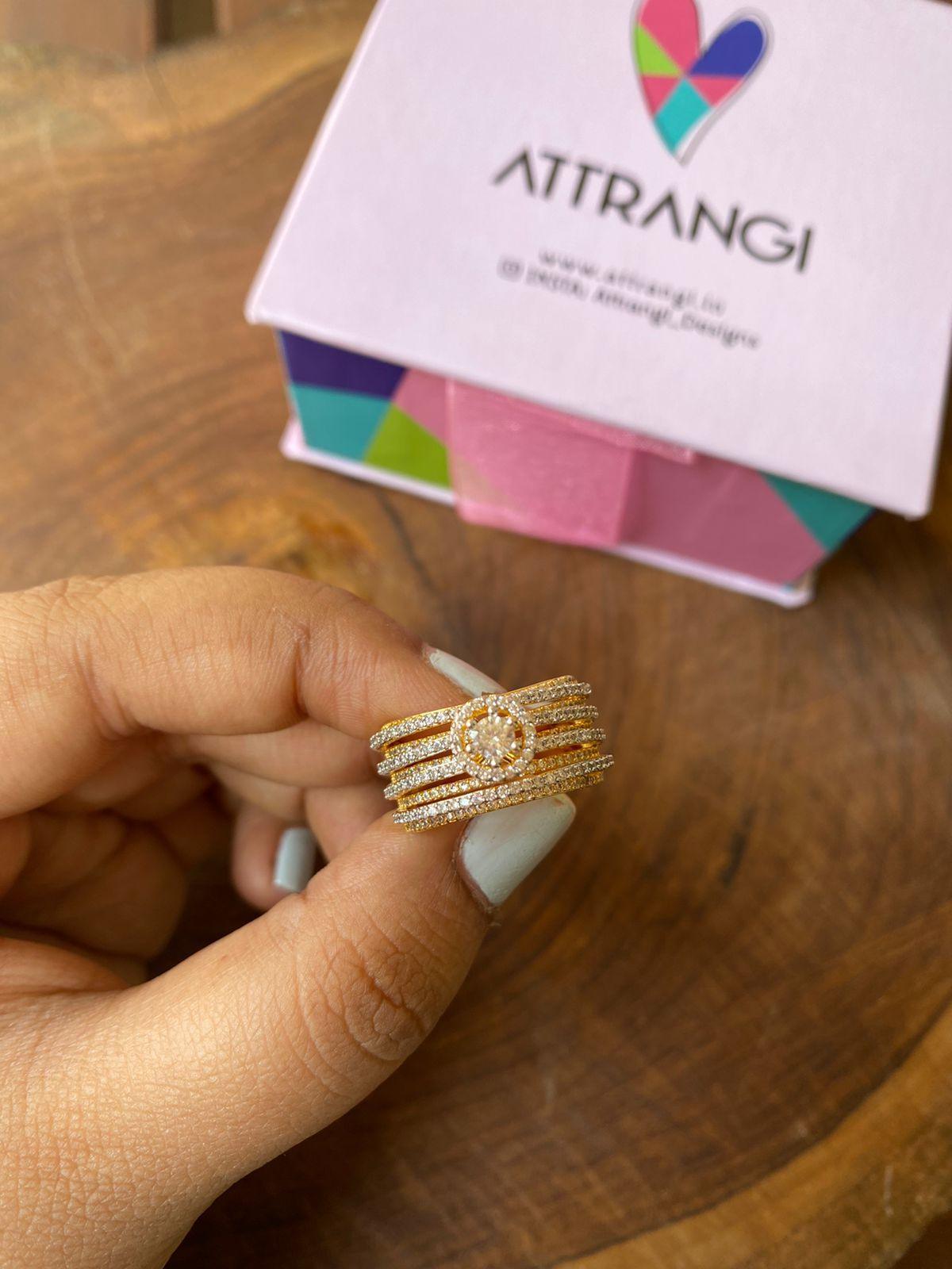 50 Cent Round Solitaire Cocktail Ring - Attrangi