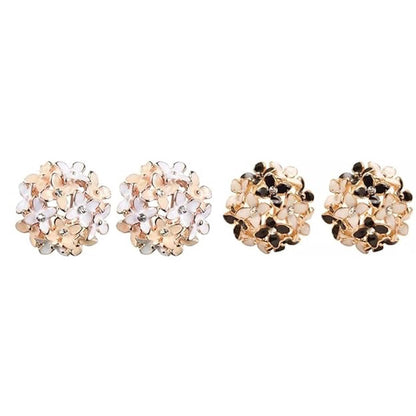 Crystal Four Leaf Clover Stud Earrings, Copper Tops Earrings for Women and Girls