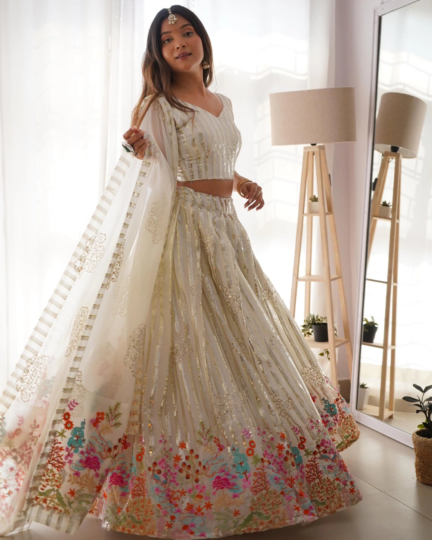 Faux Georgette Sequence Embroidery work  Lehenga Choli - Premium  from Ethenika.com - Just INR 4990! Shop now at Ethenika.com 