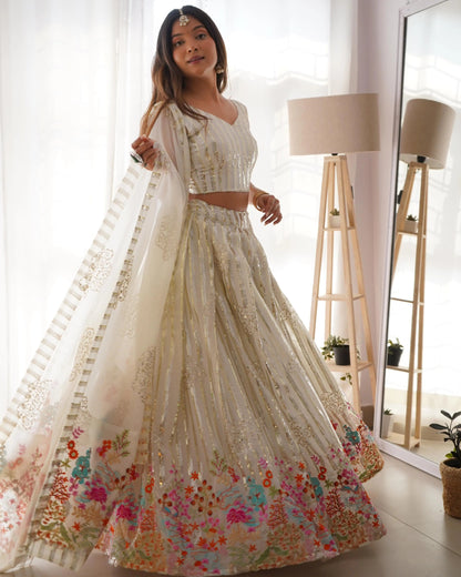 Faux Georgette Sequence Embroidery work  Lehenga Choli - Premium  from Ethenika.com - Just INR 4990! Shop now at Ethenika.com 