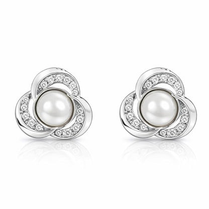 Silver Plated Pearl Stud Earrings