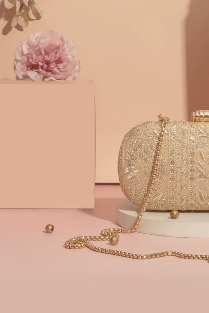 AMYRA - Mirai Embroidered Clutch - Gold