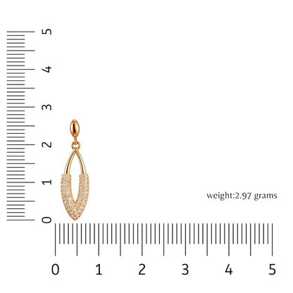 Rose Gold Plated Drop Earrings for Women And Girls