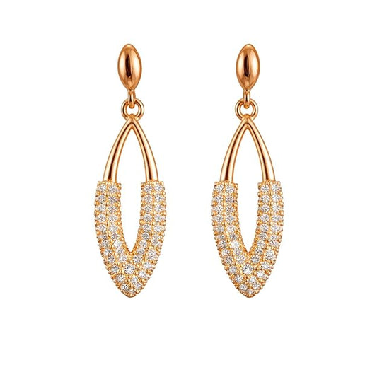 Rose Gold Plated Drop Earrings for Women And Girls