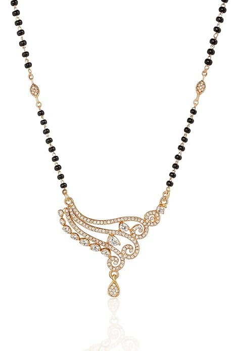 Rose Gold Plated Designer Mangalsutra Pendant for Girls and Women