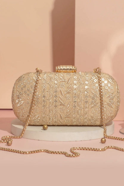 AMYRA - Mirai Embroidered Clutch - Gold