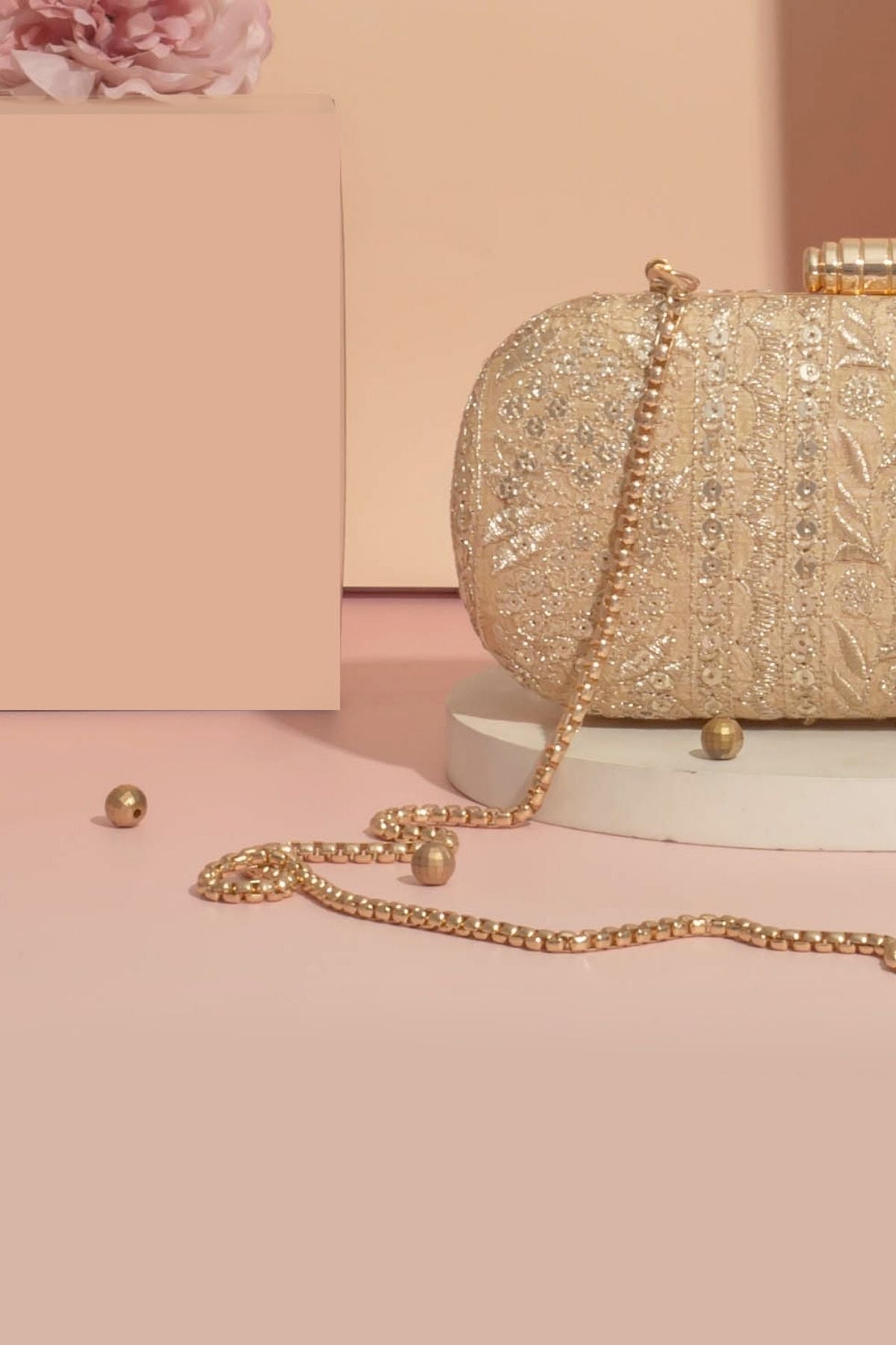 AMYRA - Mirai Embroidered Clutch - Gold