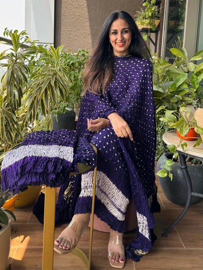 Pure Modal Silk Tye n Dye Authentic Bandhani Dress Material (Unstitched) - Premium  from Ethenika.com  - Just INR 5990! Shop now at Ethenika.com 