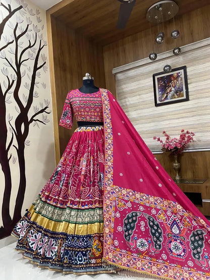 Soft Muslin Digital Print Mirror work Navratri Special Chaniya Choli - Premium  from Ethenika.com - Just INR 3090! Shop now at Ethenika.com 