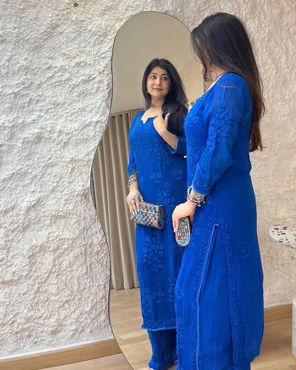 Ethenika Chikankari Kurta Set