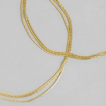 Gold-plated 925 Sterling Silver chain anklet for women. Elegant looping ankle jewellery on a grey background – Zavya