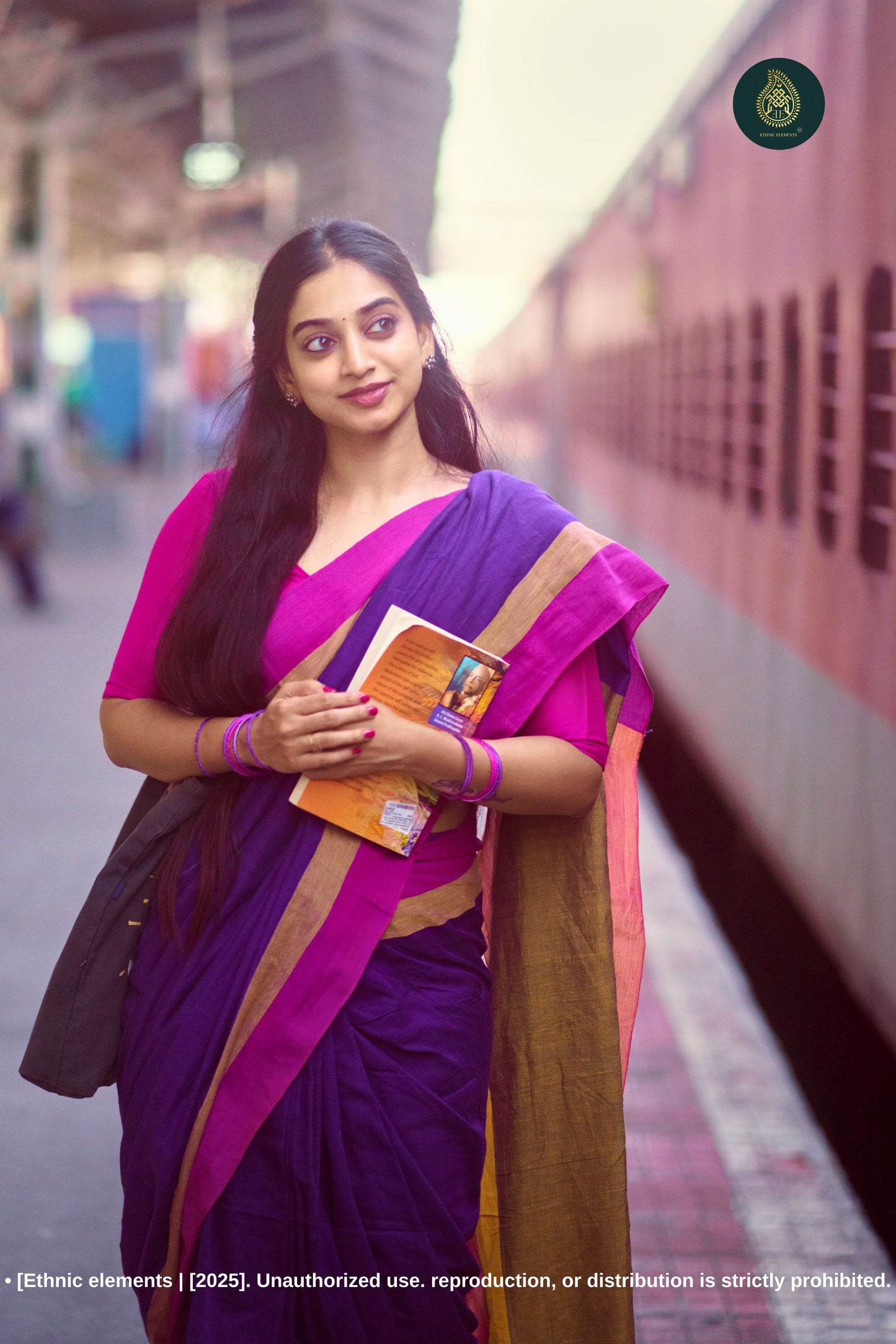 Solid Mul Cotton Saree - Pansy Purple