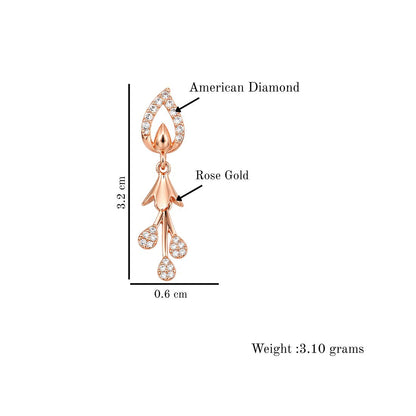 Rose Gold Drop Earrings for Women