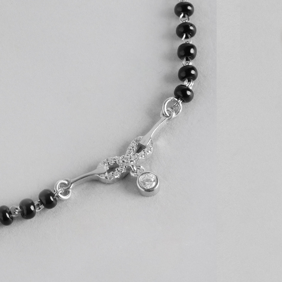 Rhodium Plated 925 Sterling Silver Mangalsutra Jewellery Set Combo