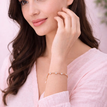 Rose Gold Twisted Link Bracelet