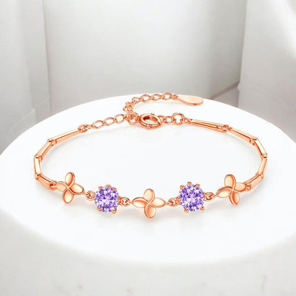 Rose Gold Purple Stone Bracelet