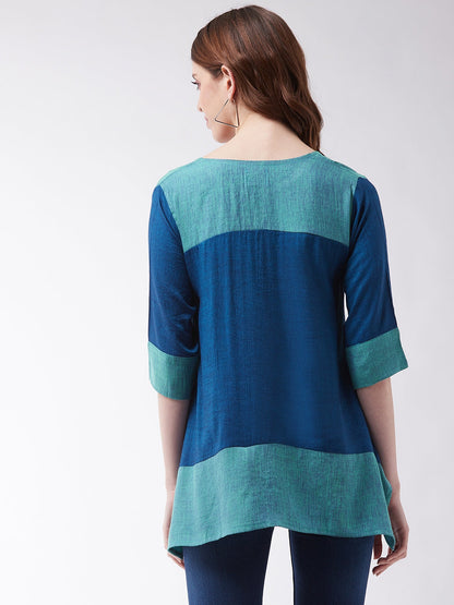 Peacock Blue Top