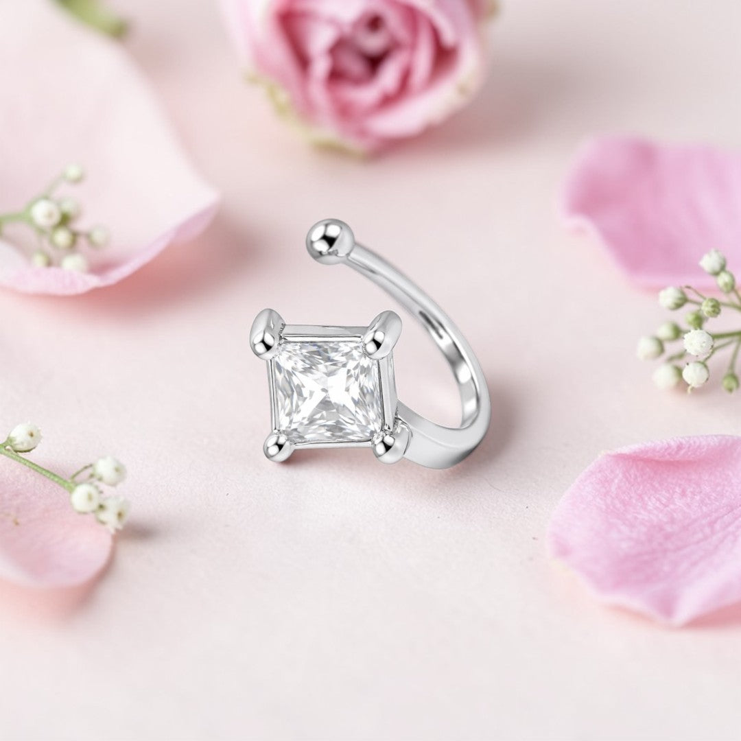 Silver Shine Non Piercing Nose Pin