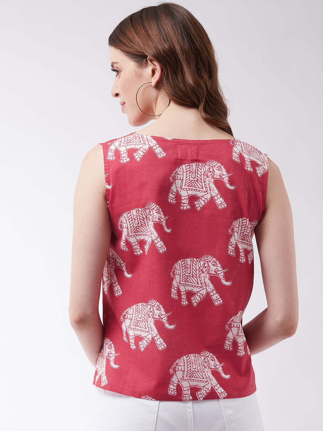 Red Elephant Sleeveless Top