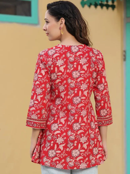 Women Red A-line Top