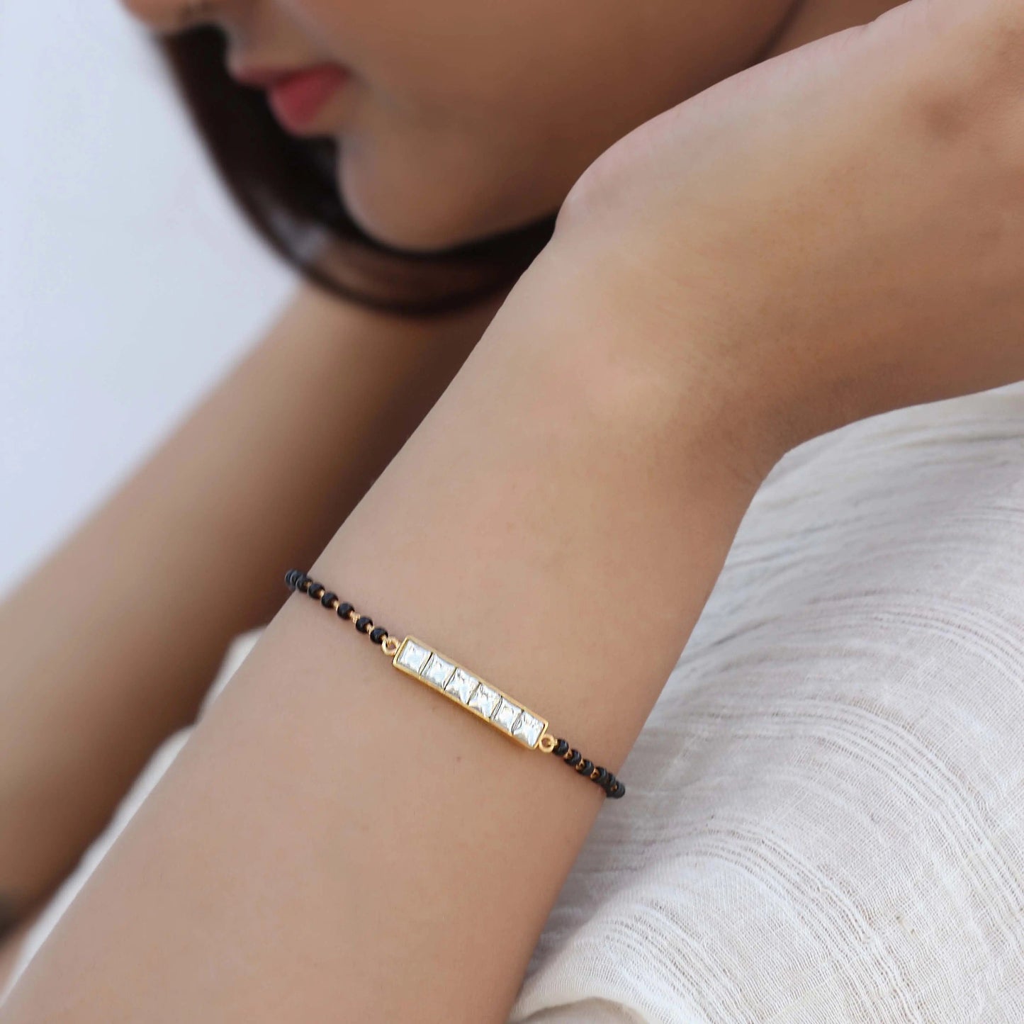6 Stone Luck Mangalsutra Bracelet