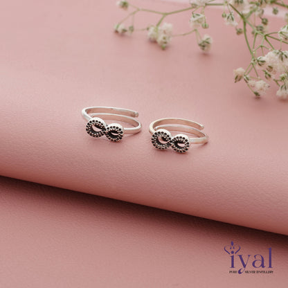 Infinity oxidized adjustable Silver Toering