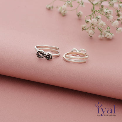Infinity oxidized adjustable Silver Toering
