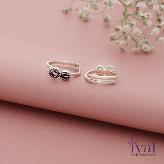 Infinity oxidized adjustable Silver Toering