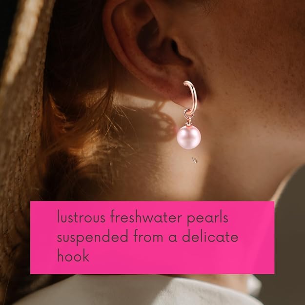 Pink Elegant Pearl Drop Earrings