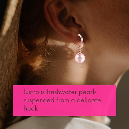 Pink Elegant Pearl Drop Earrings