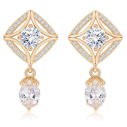 18k Rose Gold PlatedDrop Earrings Women & Girls