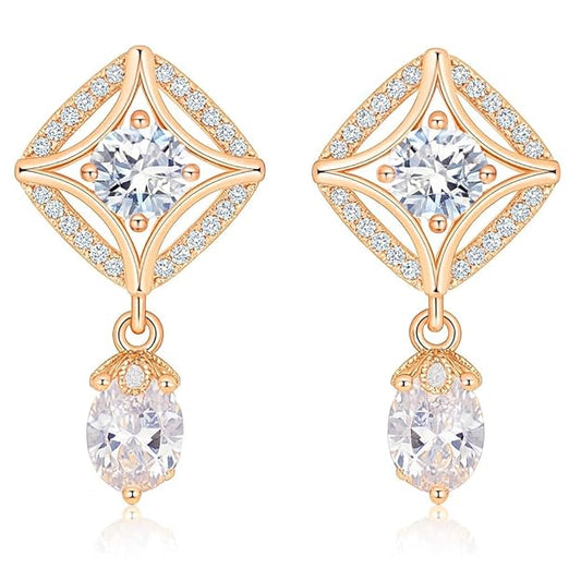 18k Rose Gold PlatedDrop Earrings Women & Girls