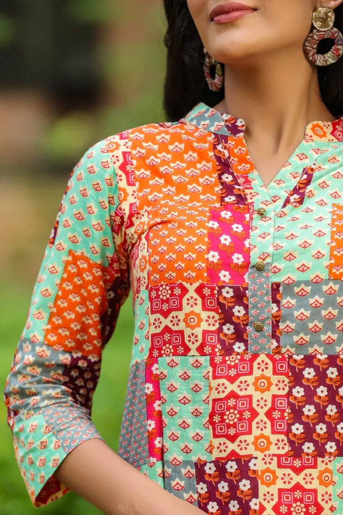 Women Multi-Color Printed A-line Top