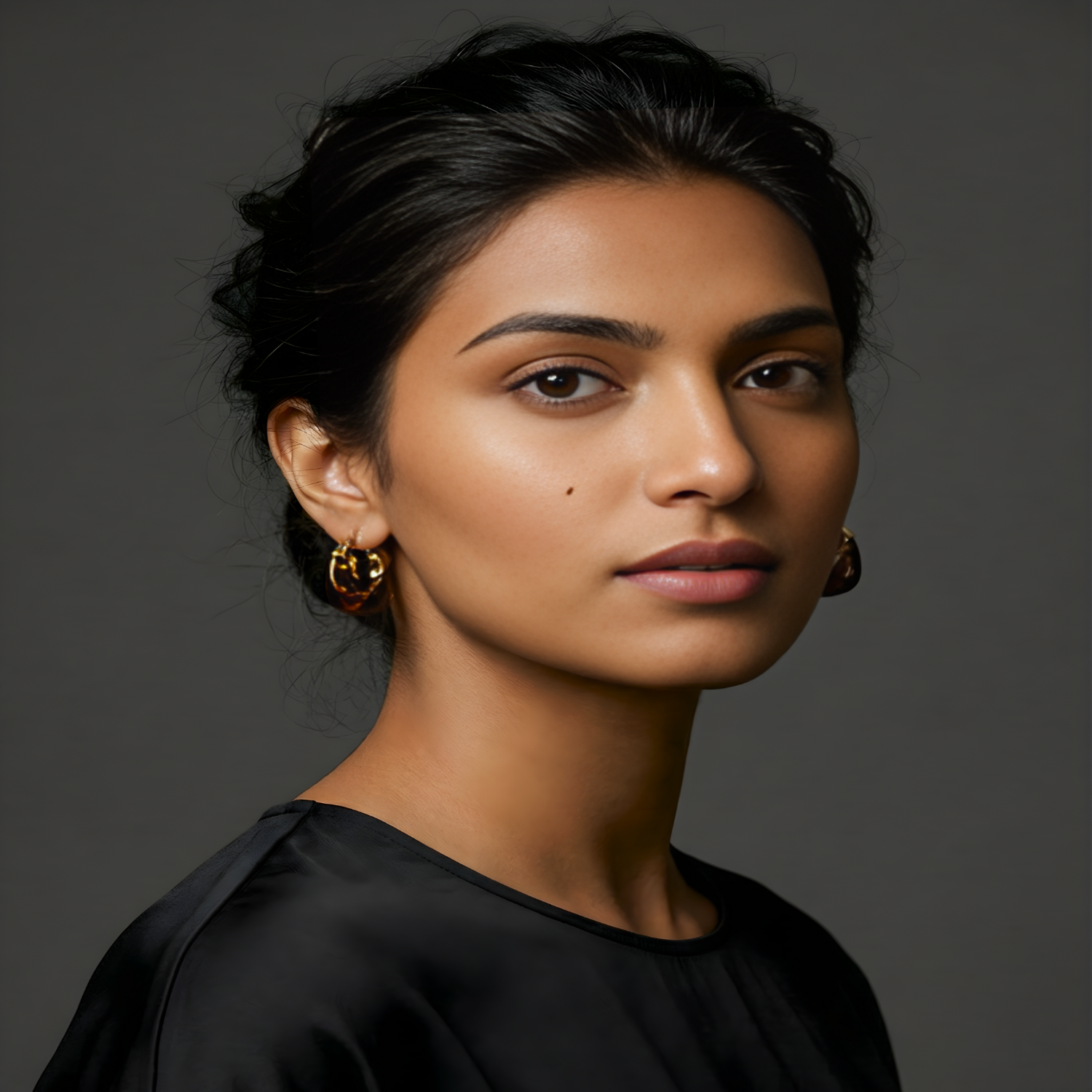 Amber Sculptural Resin Hoop Earrings JLT13655