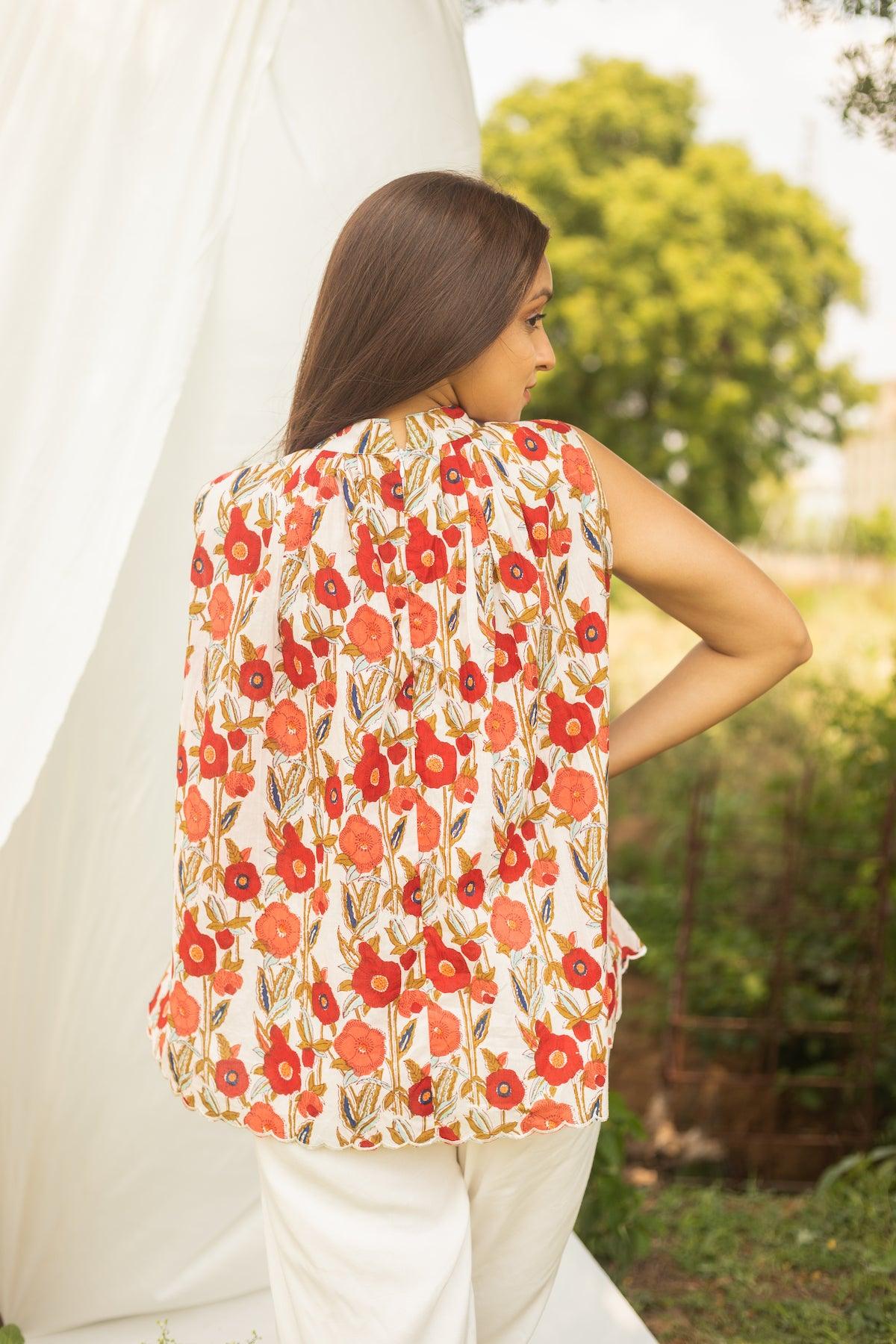SET ME FREE- LIGHT CORAL COTTON TOP