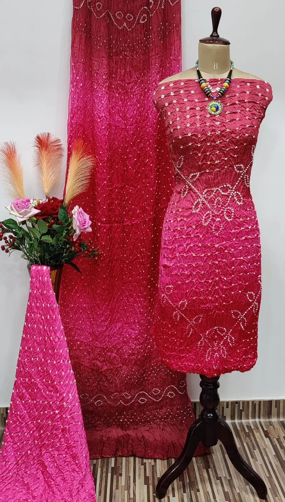 Ghazi Silk Barik Bandhej Kutch Bandhani Dress Material - Premium  from Ethenika.com - Just INR 4990! Shop now at Ethenika.com 