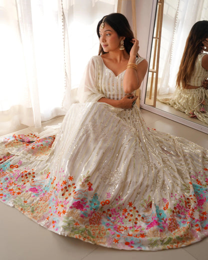 Faux Georgette Sequence Embroidery work  Lehenga Choli - Premium  from Ethenika.com - Just INR 4990! Shop now at Ethenika.com 