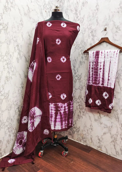 Cotton Shibori Bandhani Work Bandhani Dress Material (Unstitched) - Premium  from Ethenika.com - Just INR 1390! Shop now at Ethenika.com 