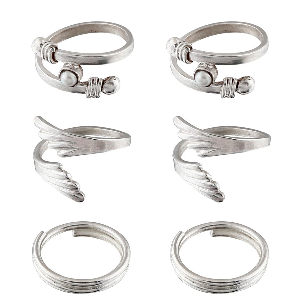 Set Of Three Silver Toe Rings (5)