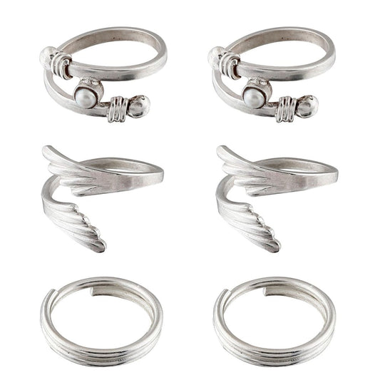 Set Of Three Silver Toe Rings (5)