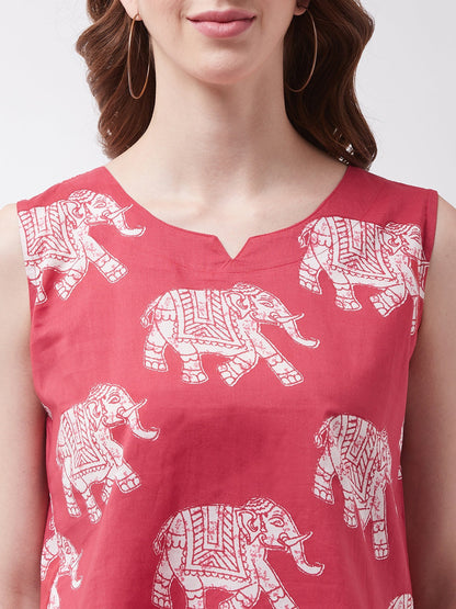 Red Elephant Sleeveless Top