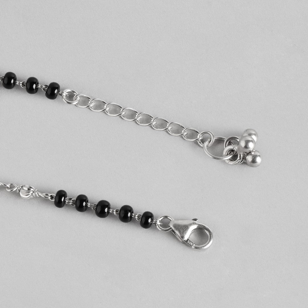 Rhodium Plated 925 Sterling Silver Mangalsutra Jewellery Set Combo
