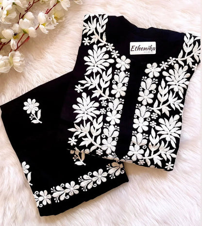 Cotton Thread Embroidery work Kurti Pant Set (Stitched) - Premium  from Ethenika.com - Just INR 1590! Shop now at Ethenika.com 