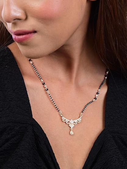 Rose Gold Plated Floral Mangalsutra for Karwachauth