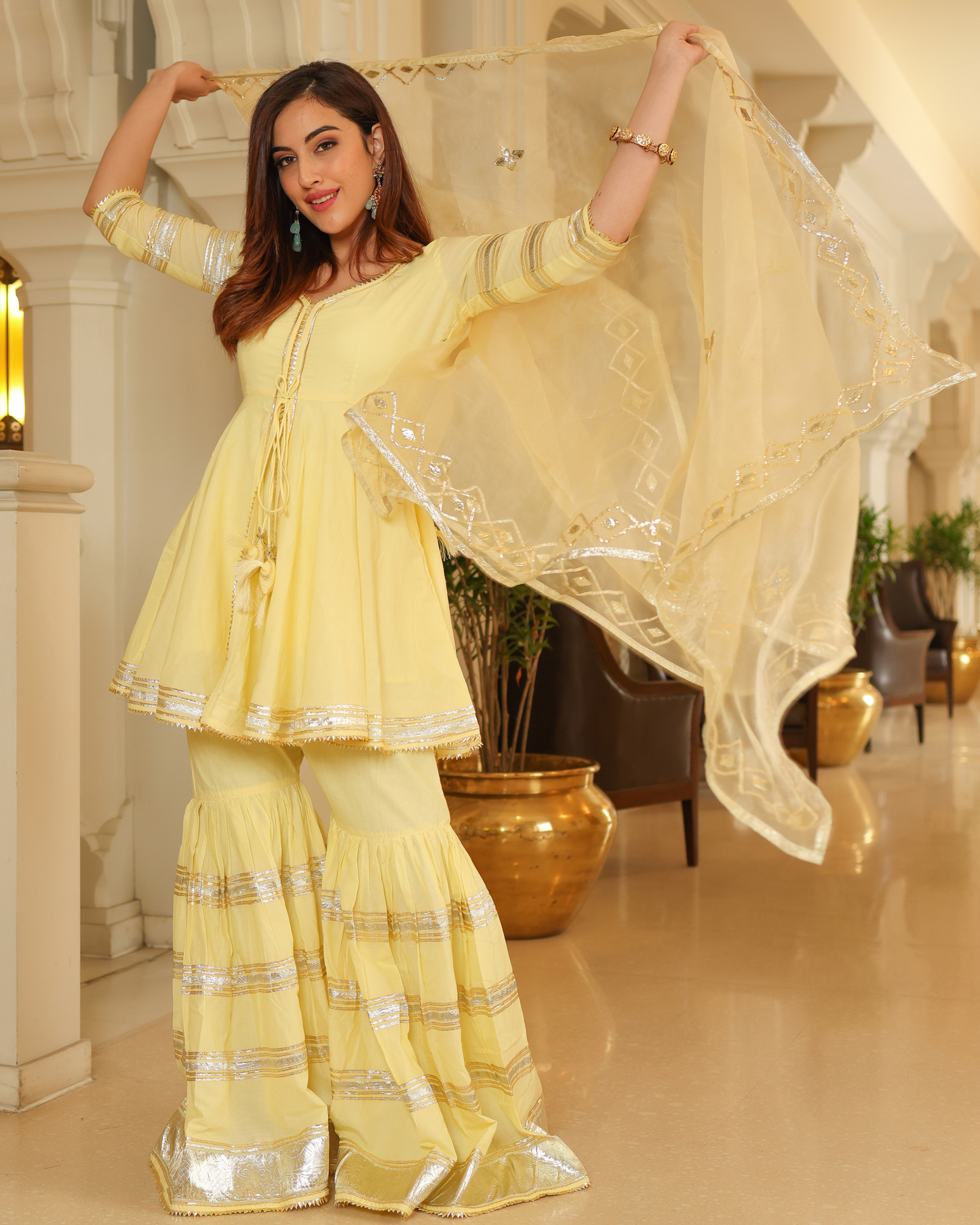 Lemon Light Gotapatti Sharara Set