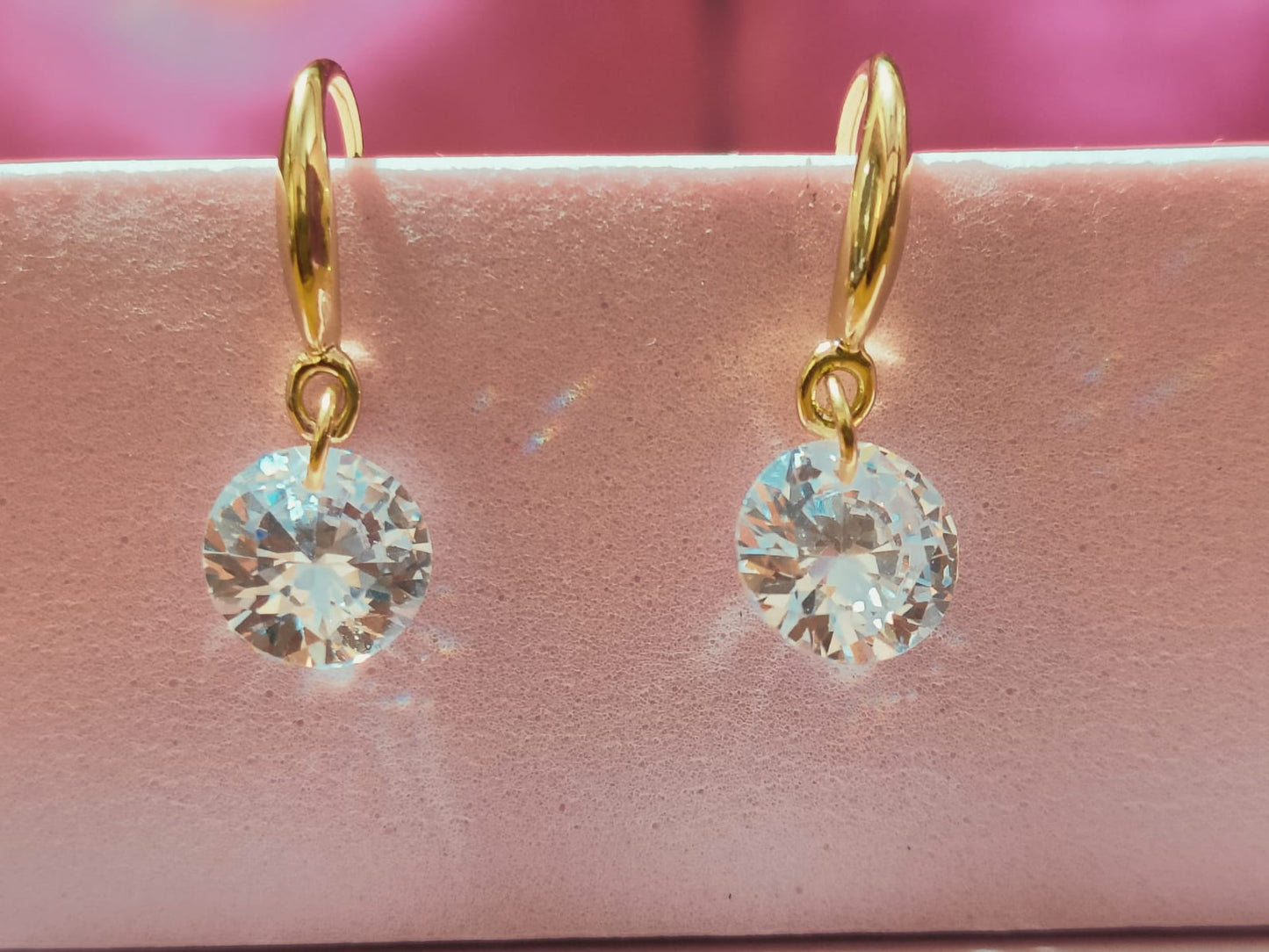 Gold Plated AD Drop Earrings
