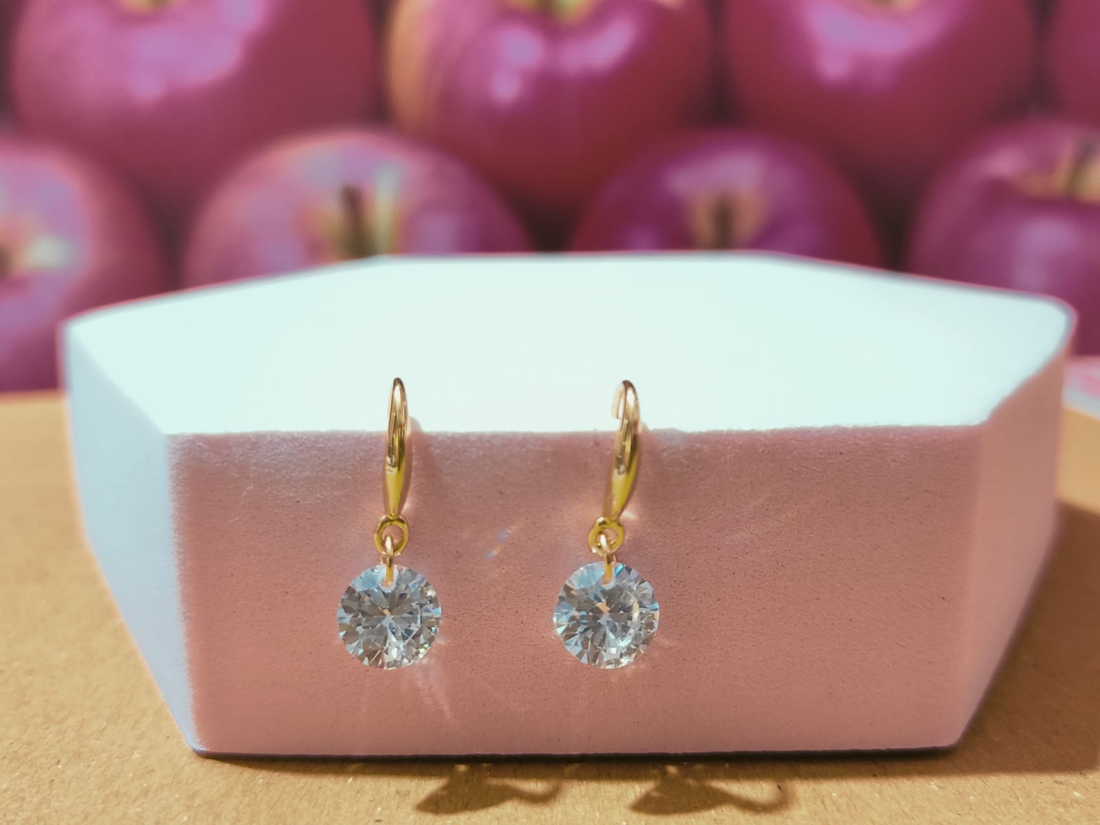 Gold Plated AD Drop Earrings