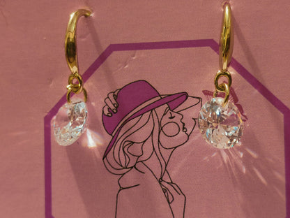 Gold Plated AD Drop Earrings
