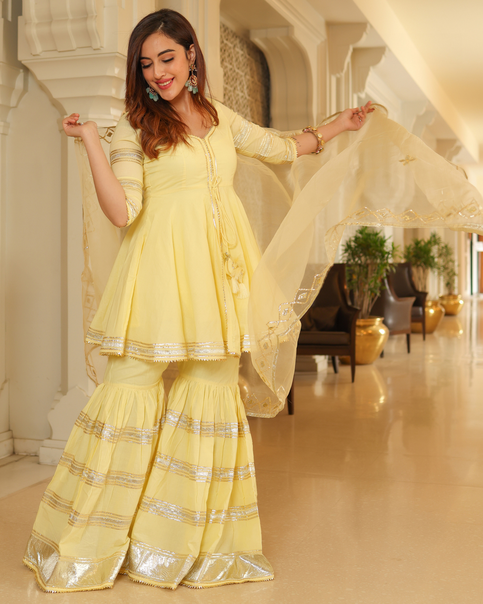 Lemon Light Gotapatti Sharara Set